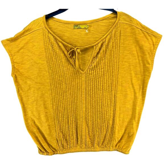 Prana Tops - Prana Top Womens XS Mustard Yellow Ocupas Popover Pintuck Organic Athleisure